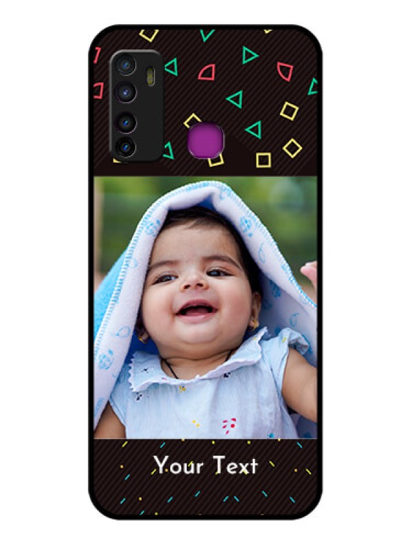 Custom Infinix Hot 9 Custom Glass Phone Case - With Confetti Birthday Design