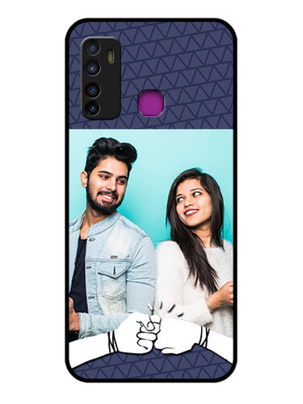 Custom Infinix Hot 9 Custom Glass Phone Case - With Best Friends Design