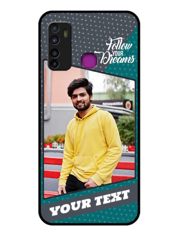 Custom Infinix Hot 9 Custom Glass Phone Case - Background Pattern Design With Quote