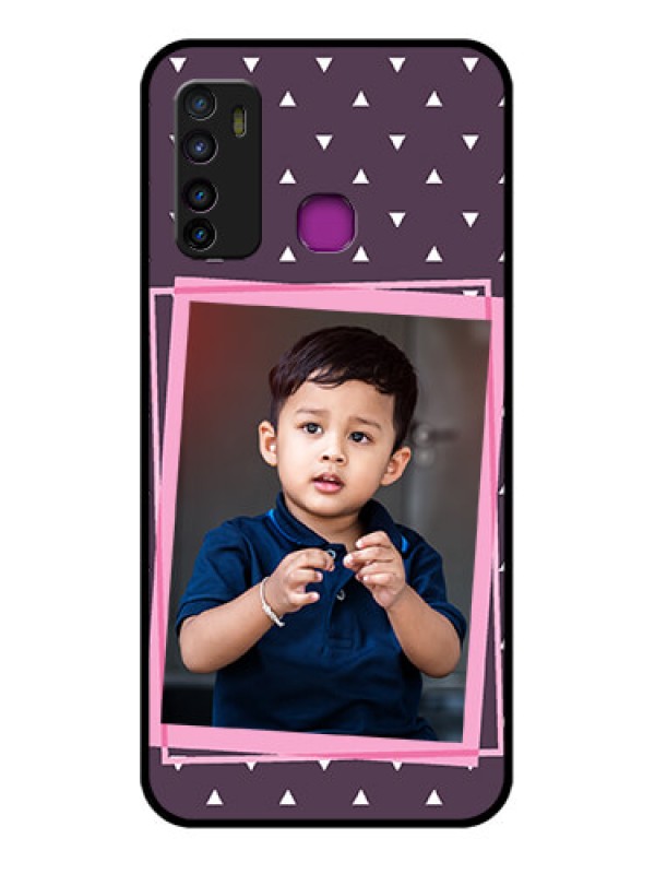 Custom Infinix Hot 9 Custom Glass Phone Case - Triangle Pattern Dotted Design