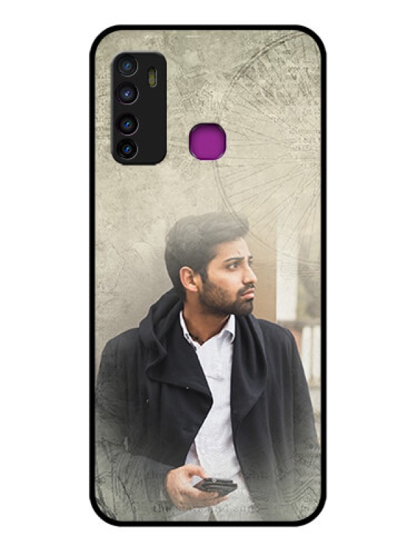Custom Infinix Hot 9 Custom Glass Phone Case - With Vintage Design