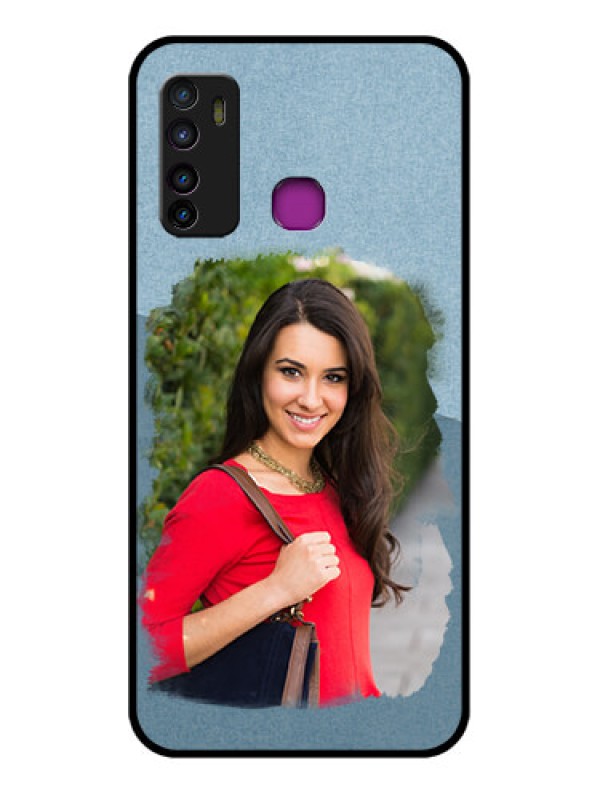 Custom Infinix Hot 9 Custom Glass Phone Case - Grunge Line Art Design