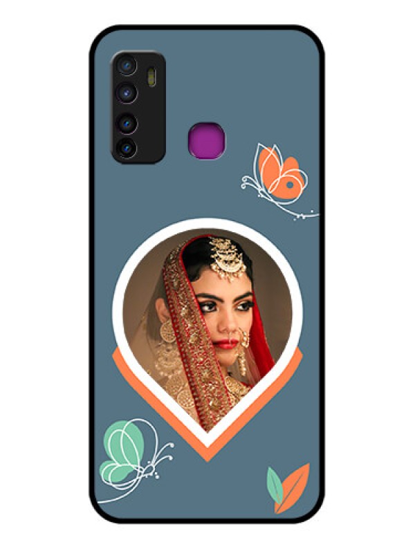 Custom Infinix Hot 9 Custom Glass Phone Case - Droplet Butterflies Design