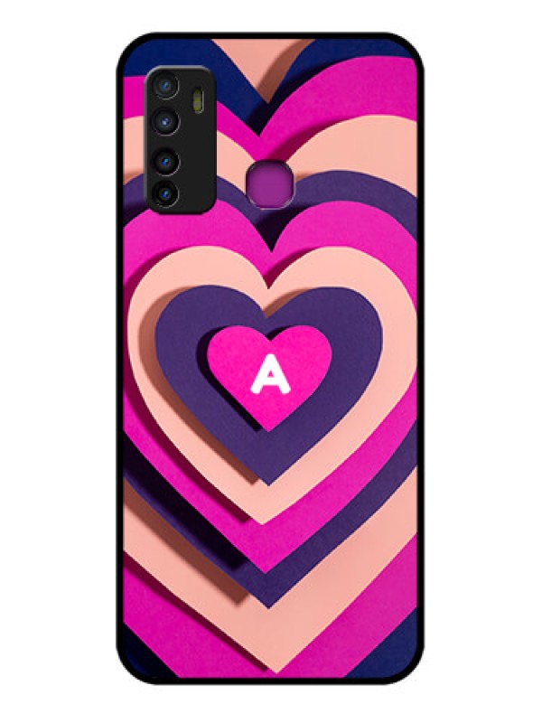 Custom Infinix Hot 9 Custom Glass Phone Case - Cute Heart Pattern Design