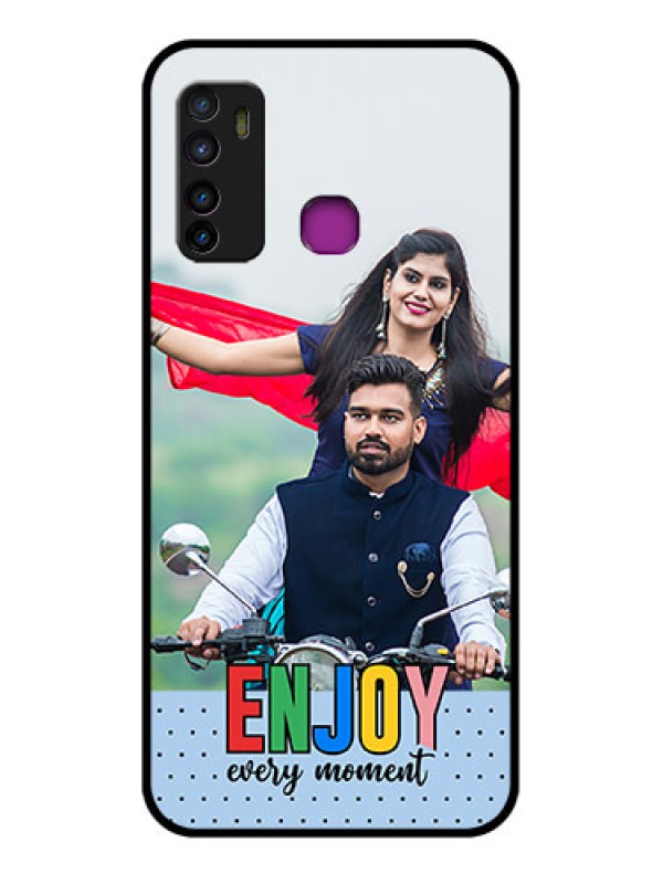 Custom Infinix Hot 9 Custom Glass Phone Case - Enjoy Every Moment Design