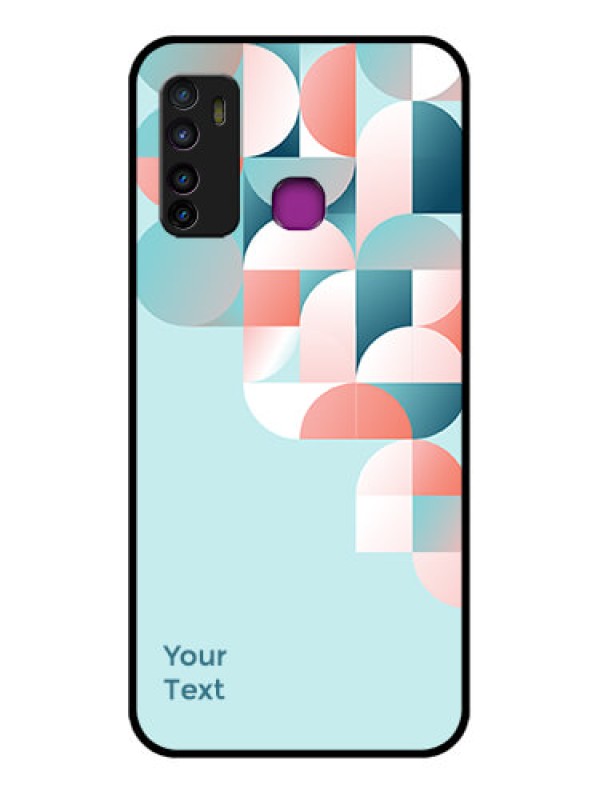 Custom Infinix Hot 9 Custom Glass Phone Case - Stylish Semi - Circle Pattern Design