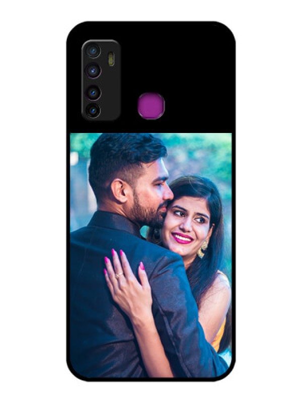 Custom Infinix Hot 9 Custom Glass Phone Case - Upload Full Picture With Custom Color Design