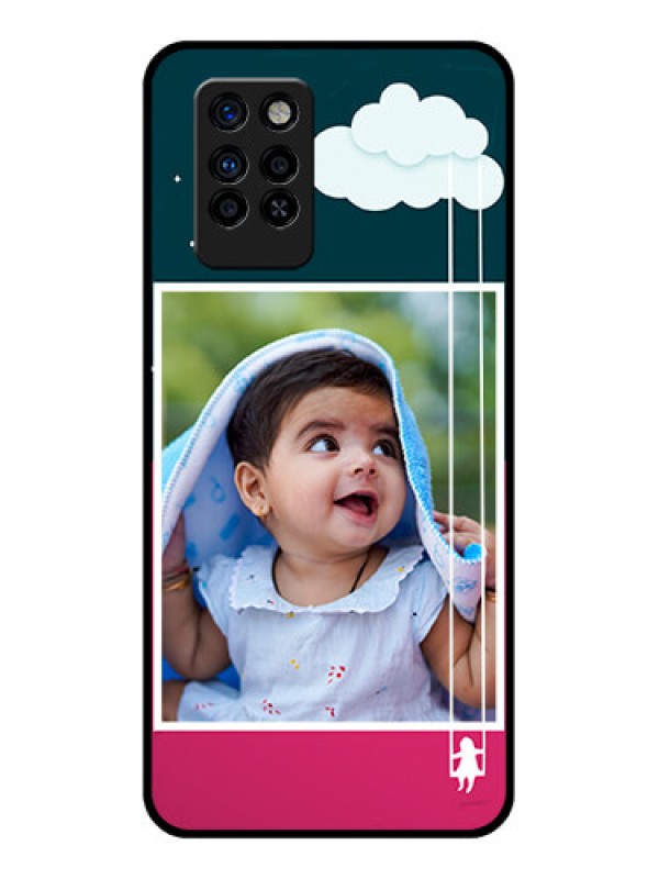 Custom Infinix Note 10 Pro Custom Glass Phone Case - Cute Girl with Cloud Design
