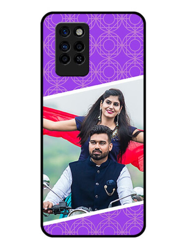 Custom Infinix Note 10 Pro Custom Glass Phone Case - Violet Pattern Design