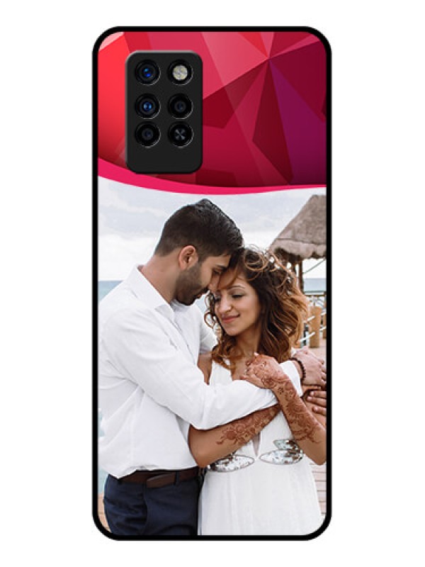Custom Infinix Note 10 Pro Custom Glass Mobile Case - Red Abstract Design