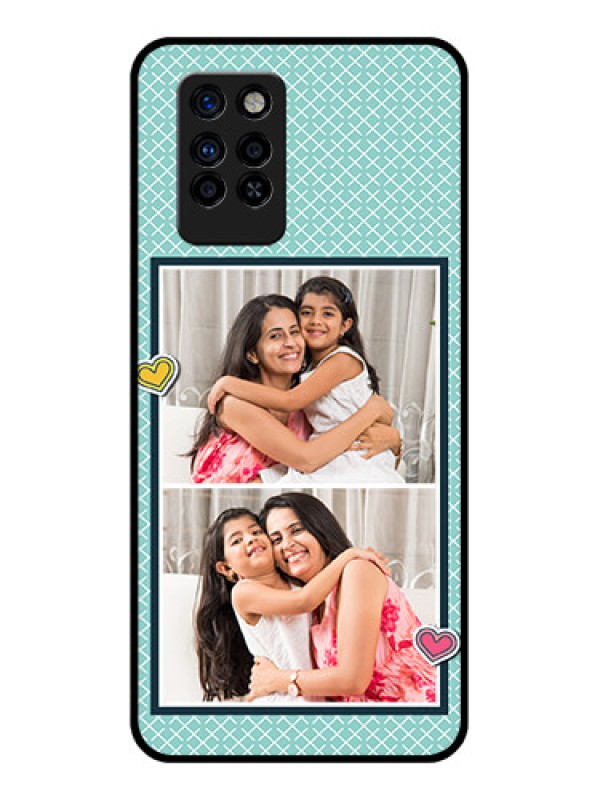 Custom Infinix Note 10 Pro Custom Glass Phone Case - 2 Image Holder with Pattern Design
