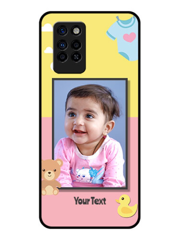 Custom Infinix Note 10 Pro Photo Printing on Glass Case - Kids 2 Color Design