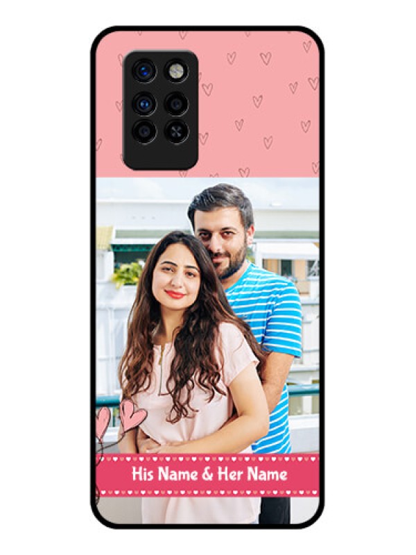 Custom Infinix Note 10 Pro Personalized Glass Phone Case - Love Design Peach Color