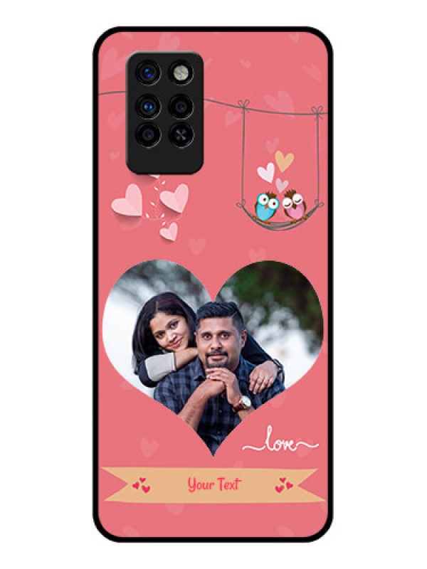 Custom Infinix Note 10 Pro Personalized Glass Phone Case - Peach Color Love Design