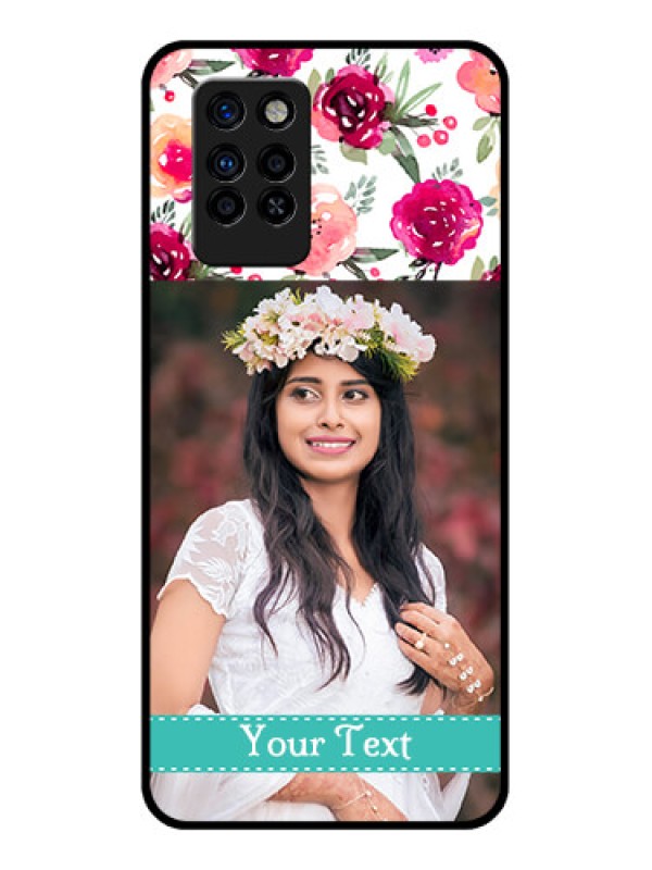 Custom Infinix Note 10 Pro Custom Glass Phone Case - Watercolor Floral Design