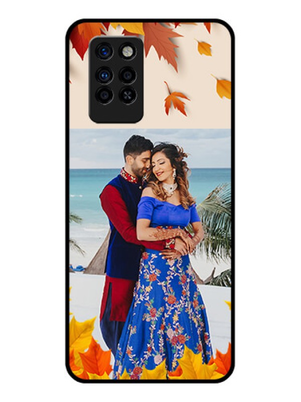 Custom Infinix Note 10 Pro Photo Printing on Glass Case - Autumn Maple Leaves Design