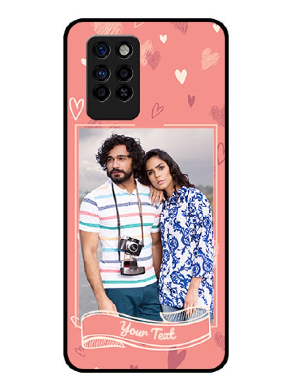 Custom Infinix Note 10 Pro Custom Glass Phone Case - Love doodle art Design
