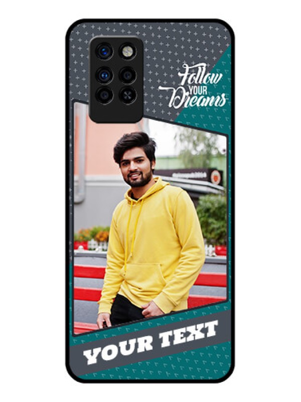 Custom Infinix Note 10 Pro Personalized Glass Phone Case - Background Pattern Design with Quote