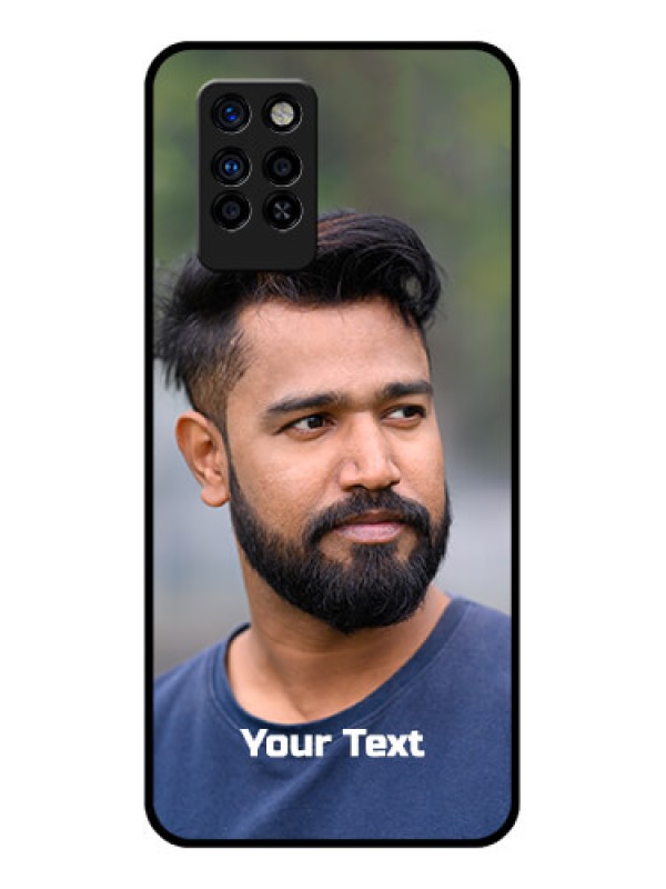 Custom Infinix Note 10 Pro Glass Mobile Cover: Photo with Text