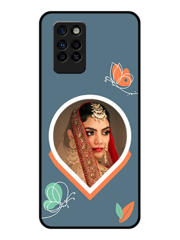 Custom Infinix Note 10 Pro Custom Glass Mobile Case - Droplet Butterflies Design