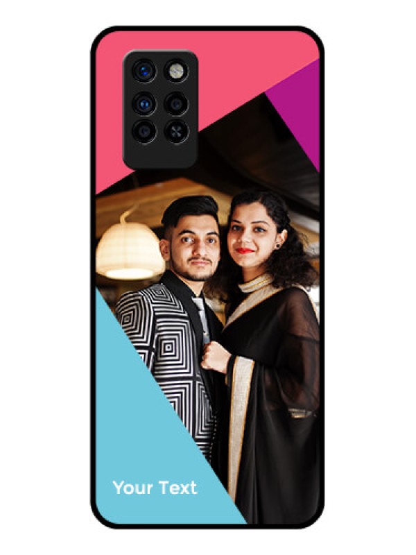Custom Infinix Note 10 Pro Custom Glass Mobile Case - Stacked Triple colour Design