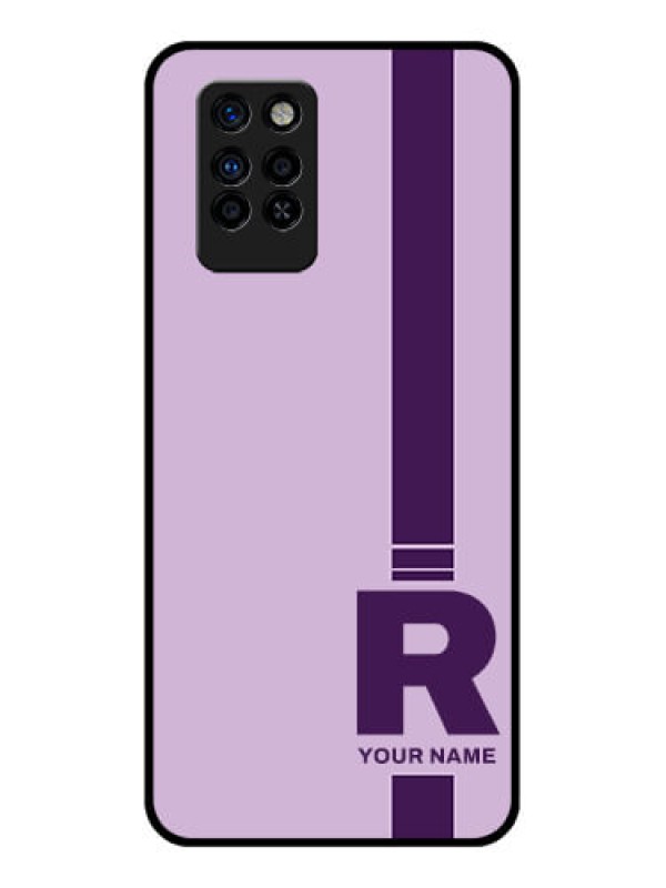 Custom Infinix Note 10 Pro Photo Printing on Glass Case - Simple dual tone stripe with name Design