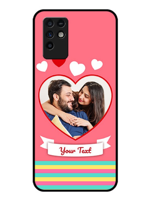 Custom Infinix Note 10 Photo Printing on Glass Case - Love Doodle Design
