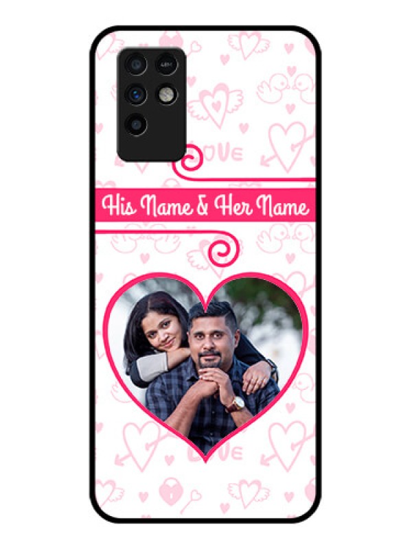 Custom Infinix Note 10 Personalized Glass Phone Case - Heart Shape Love Design