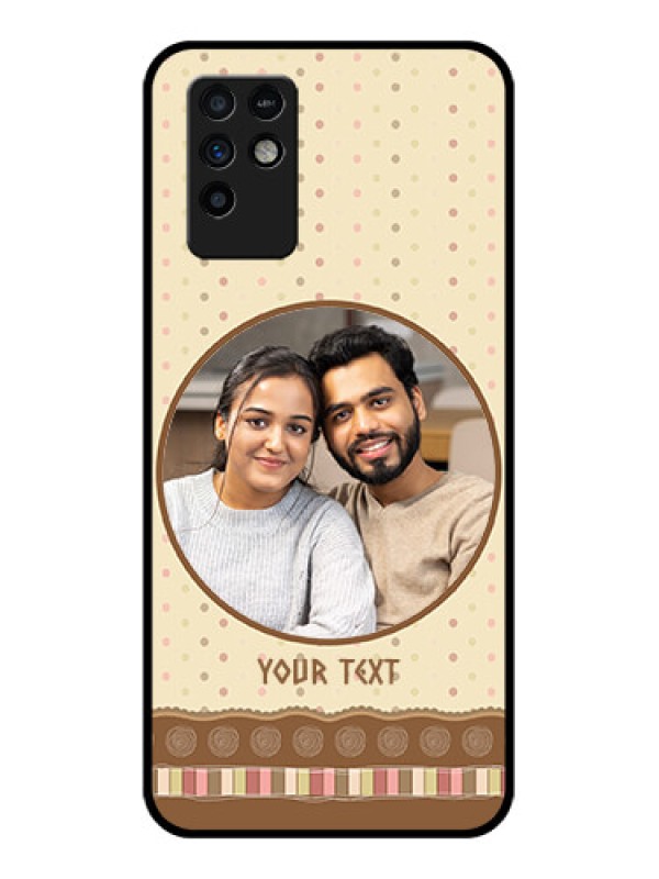 Custom Infinix Note 10 Custom Glass Mobile Case - Brown Dotted Mobile Case Design