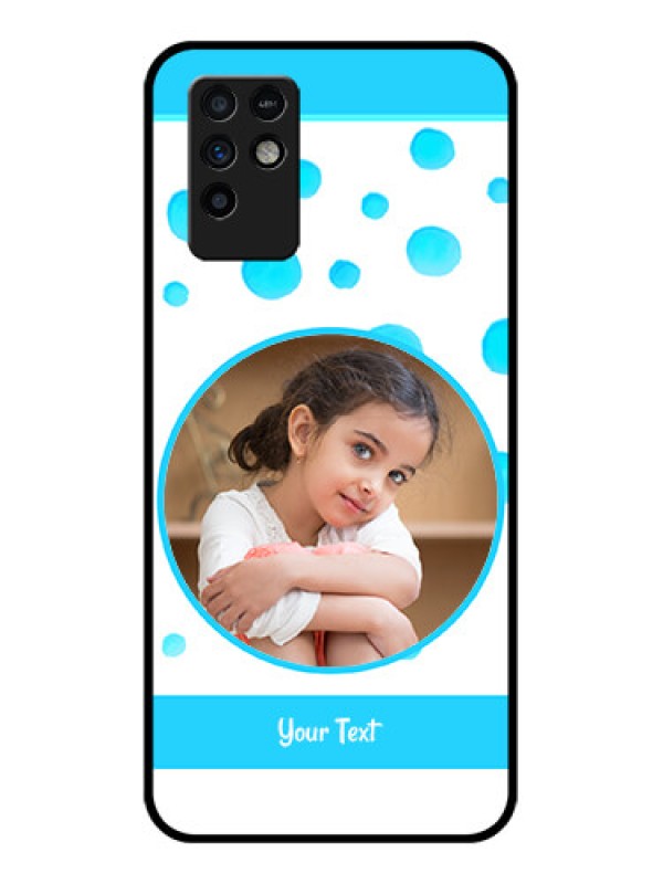 Custom Infinix Note 10 Photo Printing on Glass Case - Blue Bubbles Pattern Design