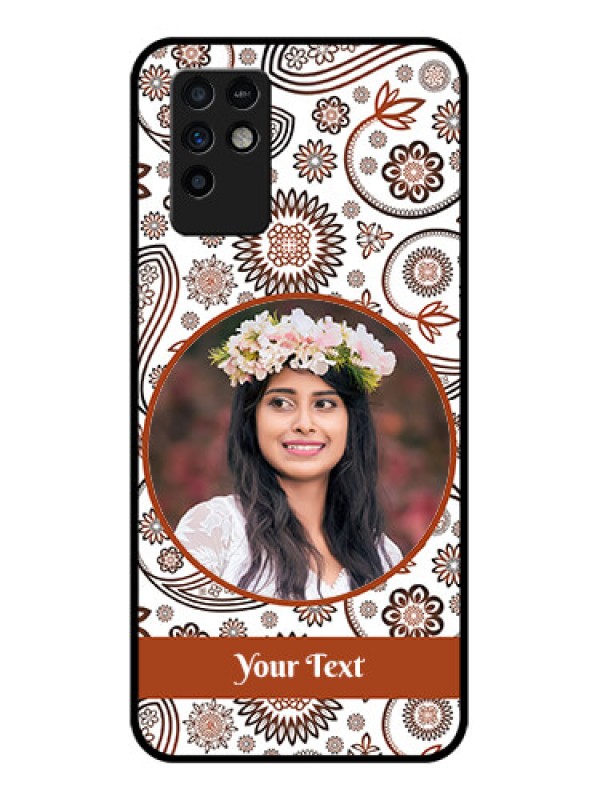 Custom Infinix Note 10 Custom Glass Mobile Case - Abstract Flower Design