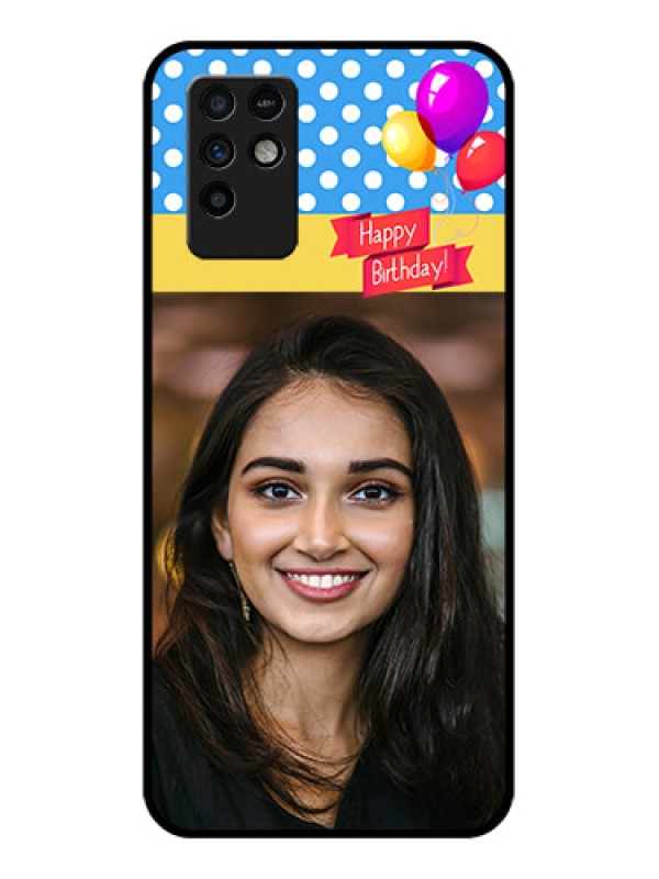 Custom Infinix Note 10 Custom Glass Mobile Case - Happy Birthday Design