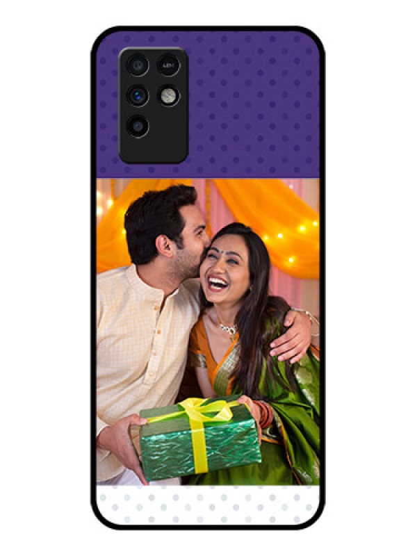 Custom Infinix Note 10 Personalized Glass Phone Case - Violet Pattern Design