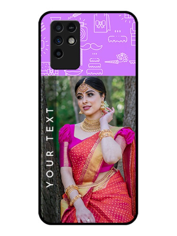 Custom Infinix Note 10 Custom Glass Mobile Case - Birthday Icons Design