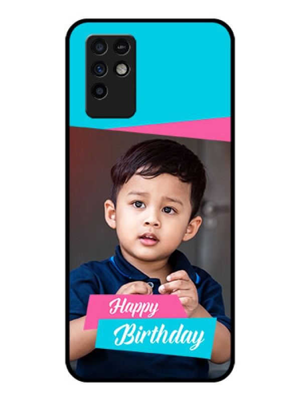 Custom Infinix Note 10 Personalized Glass Phone Case - Image Holder with 2 Color Design