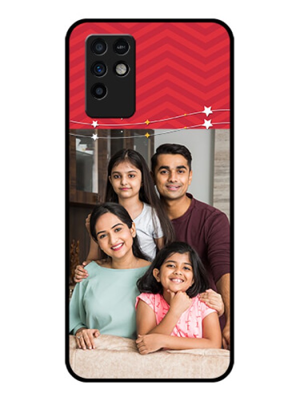 Custom Infinix Note 10 Personalized Glass Phone Case - Happy Family Design