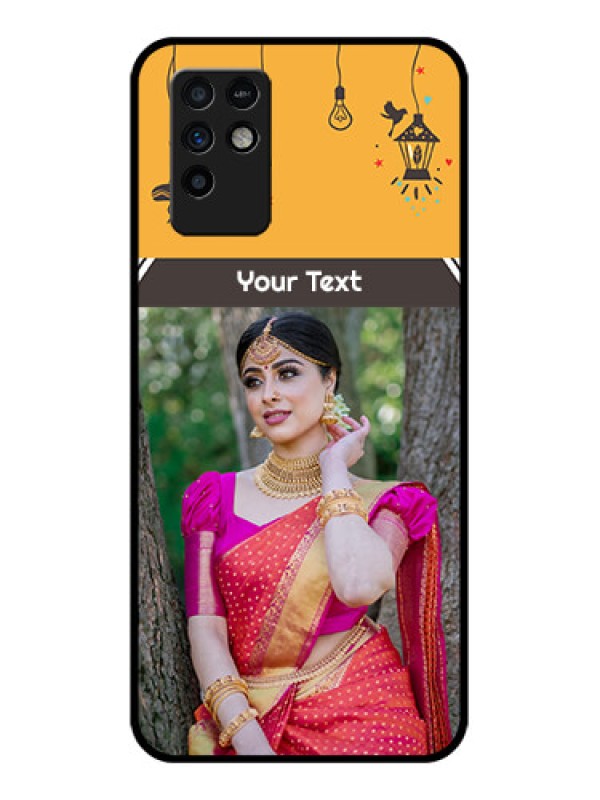 Custom Infinix Note 10 Custom Glass Mobile Case - with Family Picture and Icons