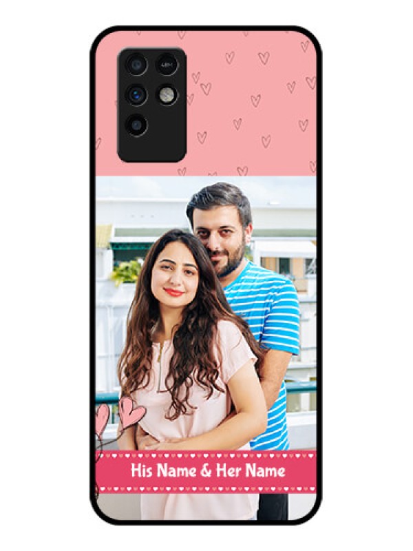 Custom Infinix Note 10 Personalized Glass Phone Case - Love Design Peach Color