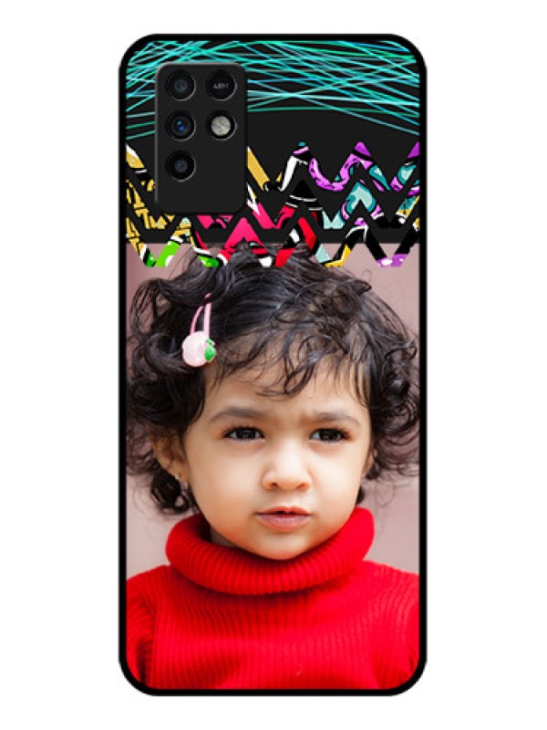 Custom Infinix Note 10 Personalized Glass Phone Case - Neon Abstract Design
