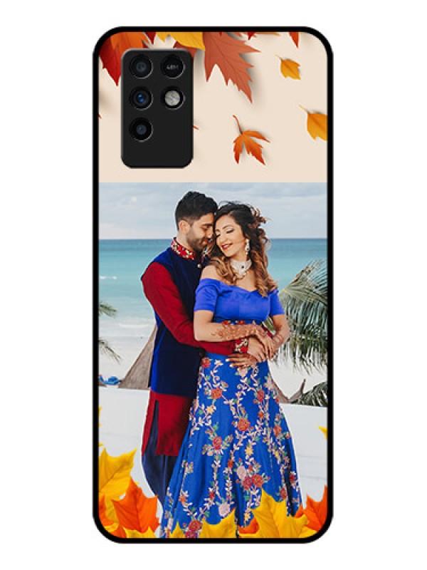 Custom Infinix Note 10 Photo Printing on Glass Case - Autumn Maple Leaves Design