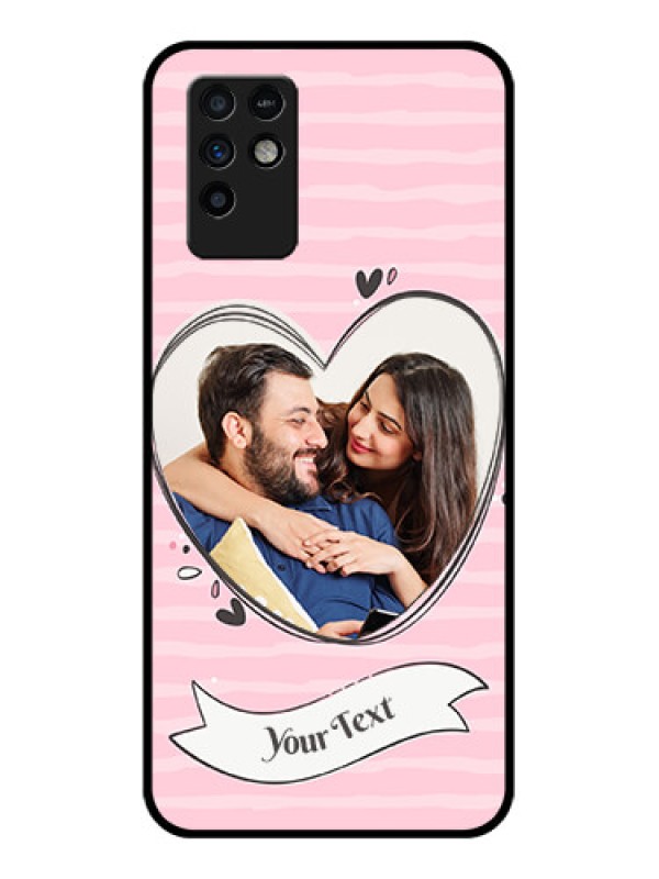Custom Infinix Note 10 Custom Glass Phone Case - Vintage Heart Design