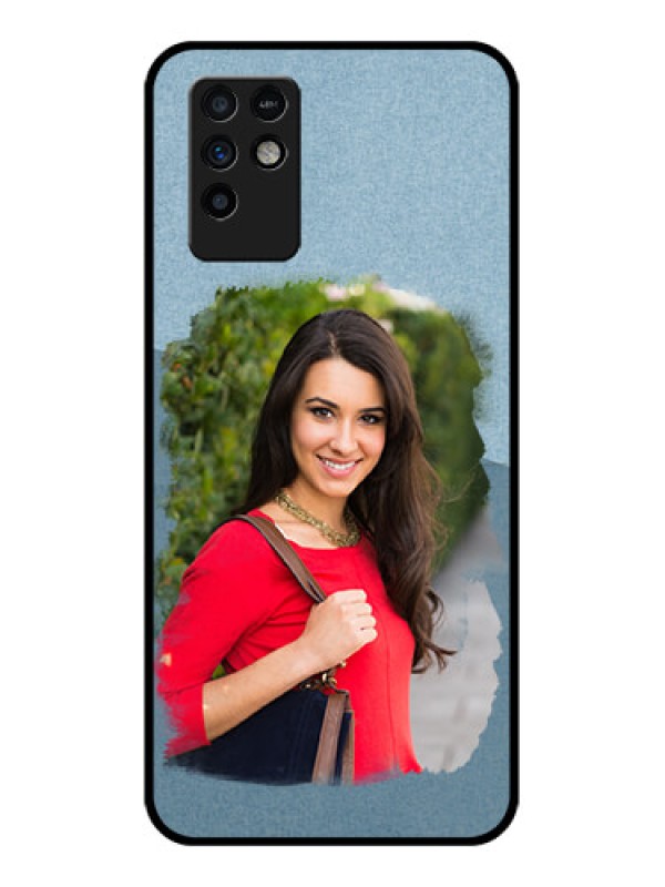 Custom Infinix Note 10 Custom Glass Mobile Case - Grunge Line Art Design