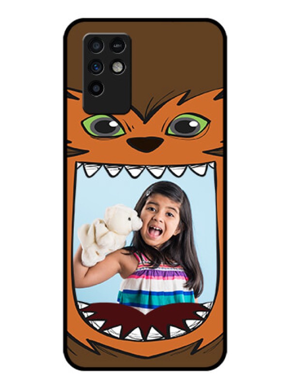 Custom Infinix Note 10 Photo Printing on Glass Case - Owl Monster Back Case Design