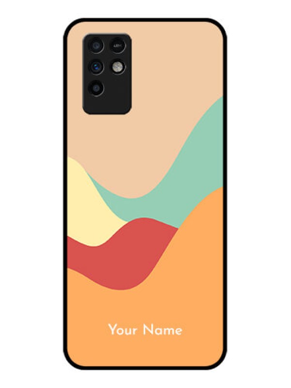 Custom Infinix Note 10 Personalized Glass Phone Case - Ocean Waves Multi-colour Design
