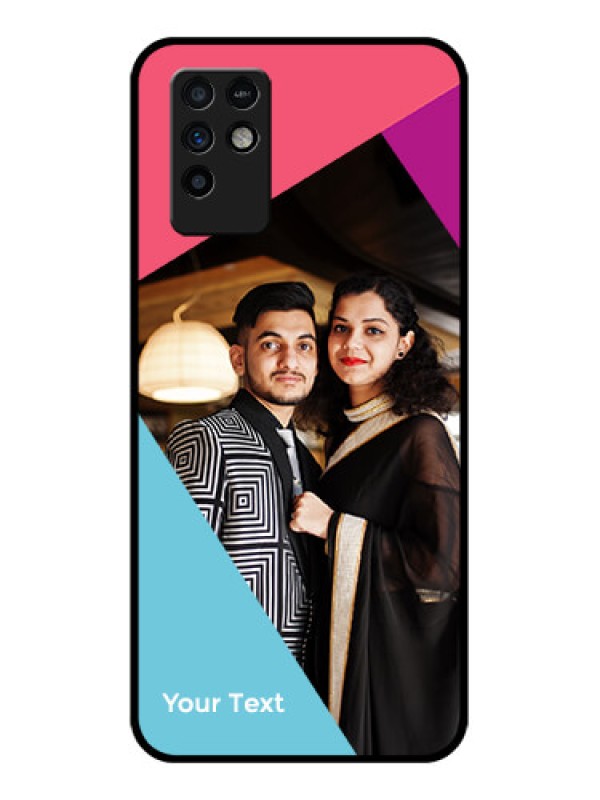 Custom Infinix Note 10 Custom Glass Mobile Case - Stacked Triple colour Design
