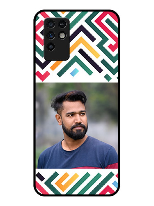 Custom Infinix Note 10 Personalized Glass Phone Case - Colorful Maze Pattern Design
