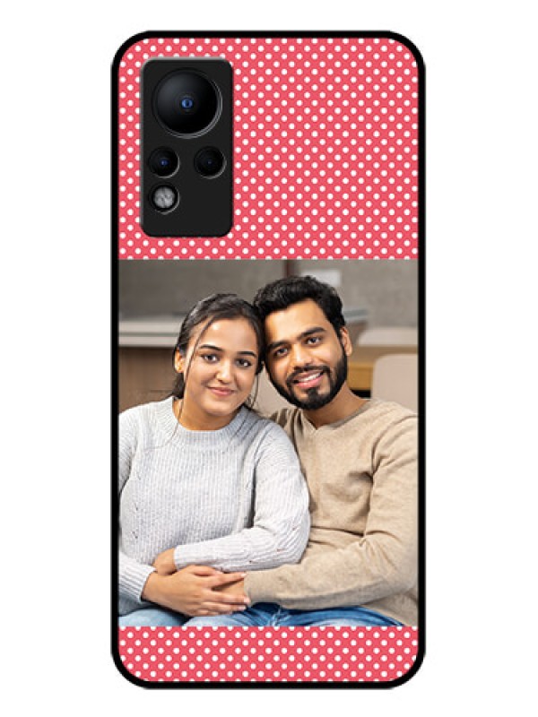 Custom Infinix Note 11 Custom Glass Phone Case - White Dotted Design