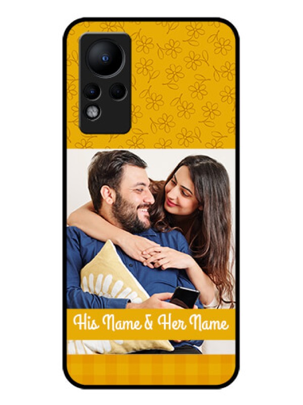 Custom Infinix Note 11 Custom Glass Mobile Case - Yellow Floral Design