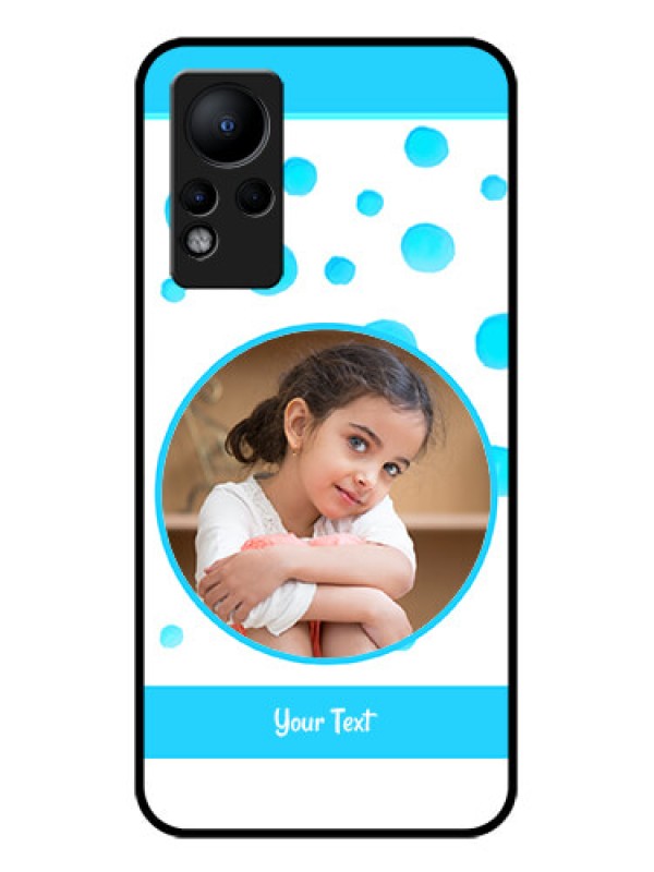 Custom Infinix Note 11 Photo Printing on Glass Case - Blue Bubbles Pattern Design