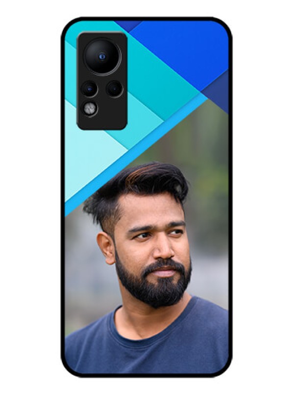 Custom Infinix Note 11 Custom Glass Phone Case - Blue Pattern Design